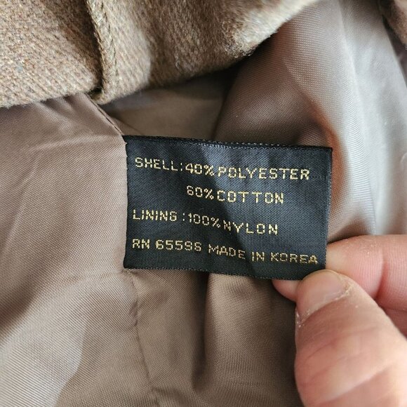 Vintage Foxrun Two By Gale Gould Womens Trench Coat Khaki XL Dark Brown - Picture 10 of 16